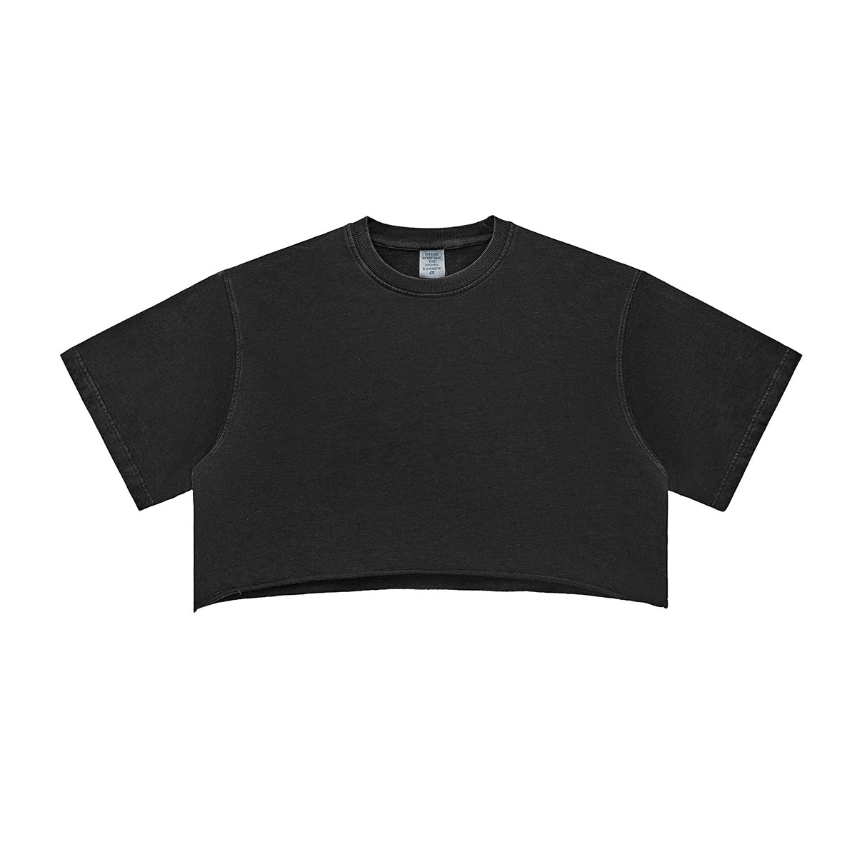 Vintage Washed Raw Edge Crop Tee 8.4oz