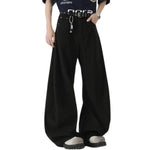 Solid Color Barrel Leg Cotton Trousers