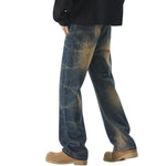 Vaqueros vintage lavados con cintura con cordón