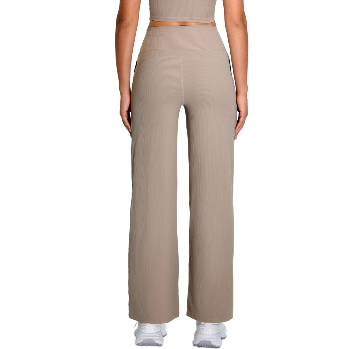 High-Waisted Solid Color Wide-Leg Yoga Pants