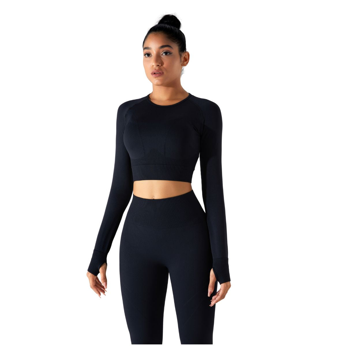 Camisa corta de manga larga con agujeros para los pulgares