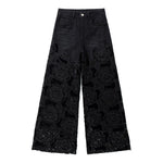 Risen Jeans Patchwork Floral-Embroidered Sequined Bootcut Jeans