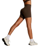 Solid Color Crossover Yoga Shorts