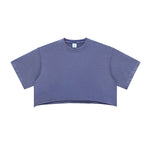 Vintage Washed Raw Edge Crop Tee 8.4oz