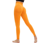 Leggings de yoga de cintura alta y color liso