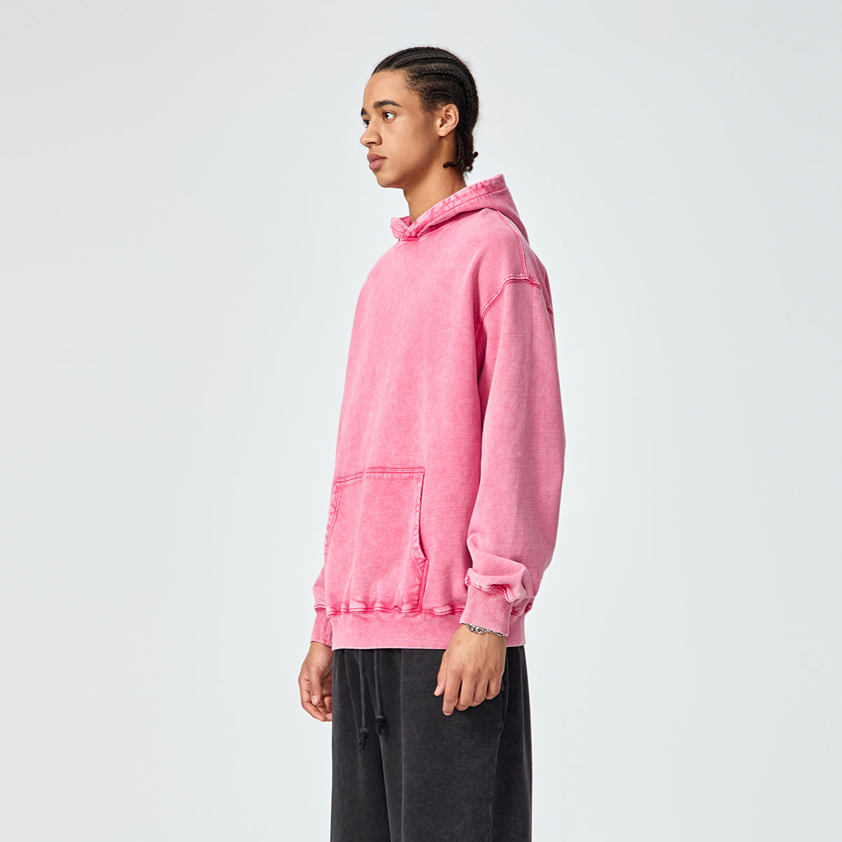 Washed Faded Kangaroo Pocket Hoodie