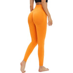 Leggings de yoga de cintura alta y color liso
