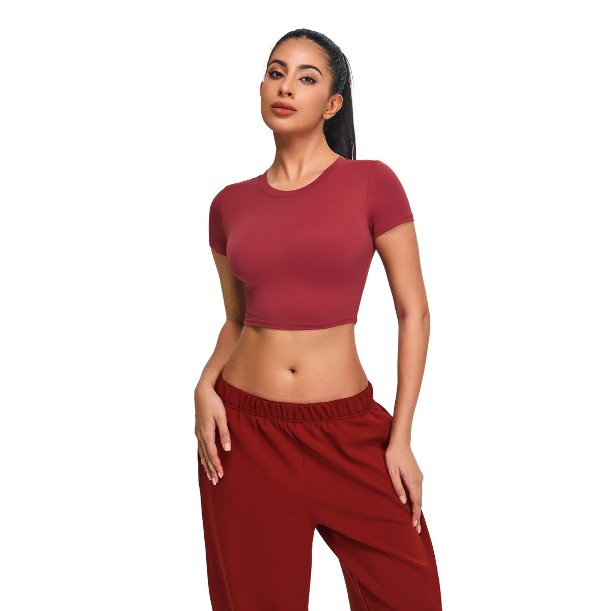 Ultra-Soft Crewneck Cropped T-Shirt