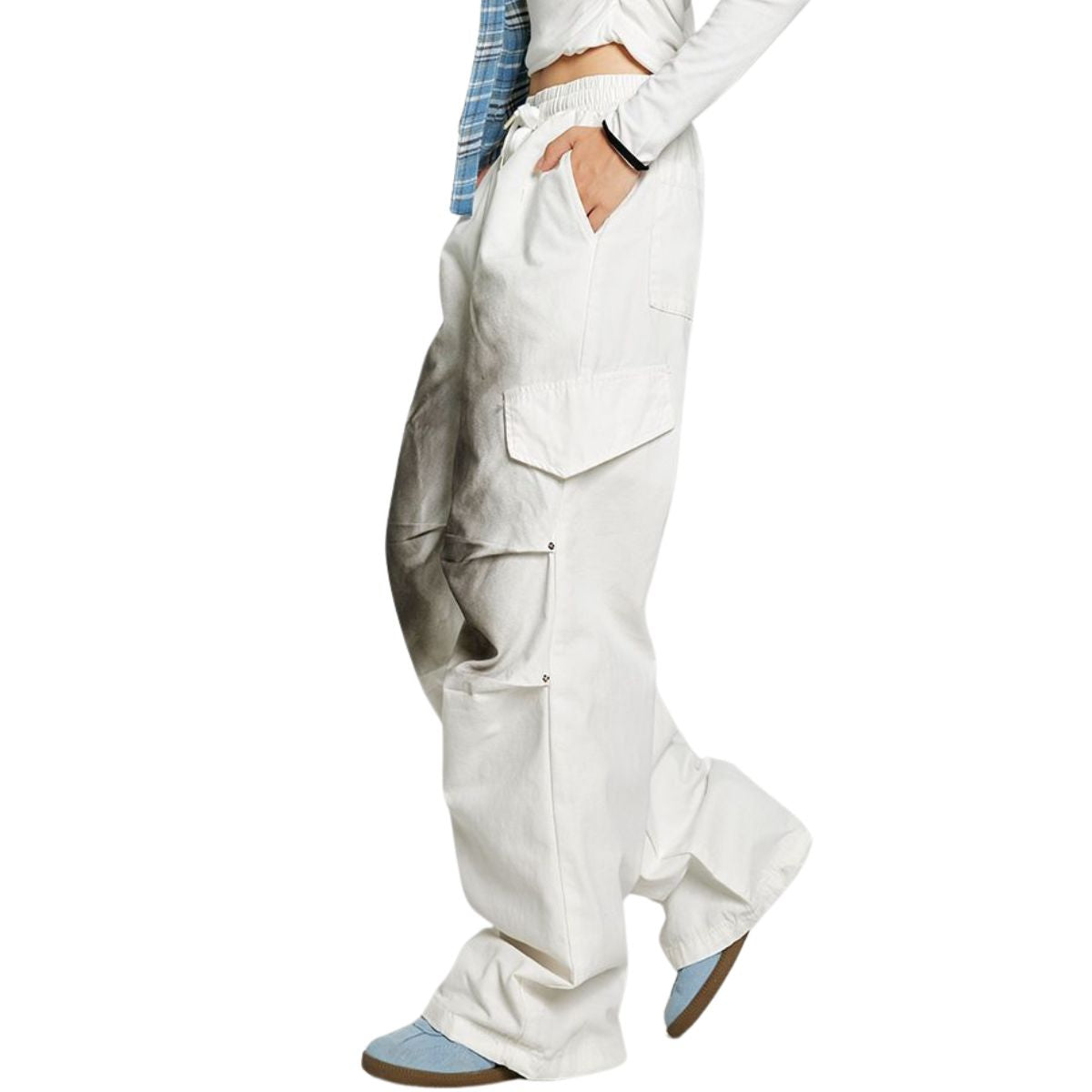 Paint-Splattered Cotton Cargo Pants
