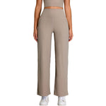 High-Waisted Solid Color Wide-Leg Yoga Pants