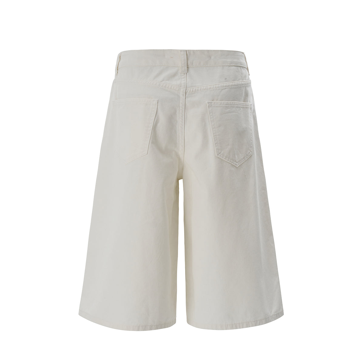 White Baggy Bermuda Denim Shorts