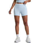 Solid Color Booty-Lifting Yoga Shorts
