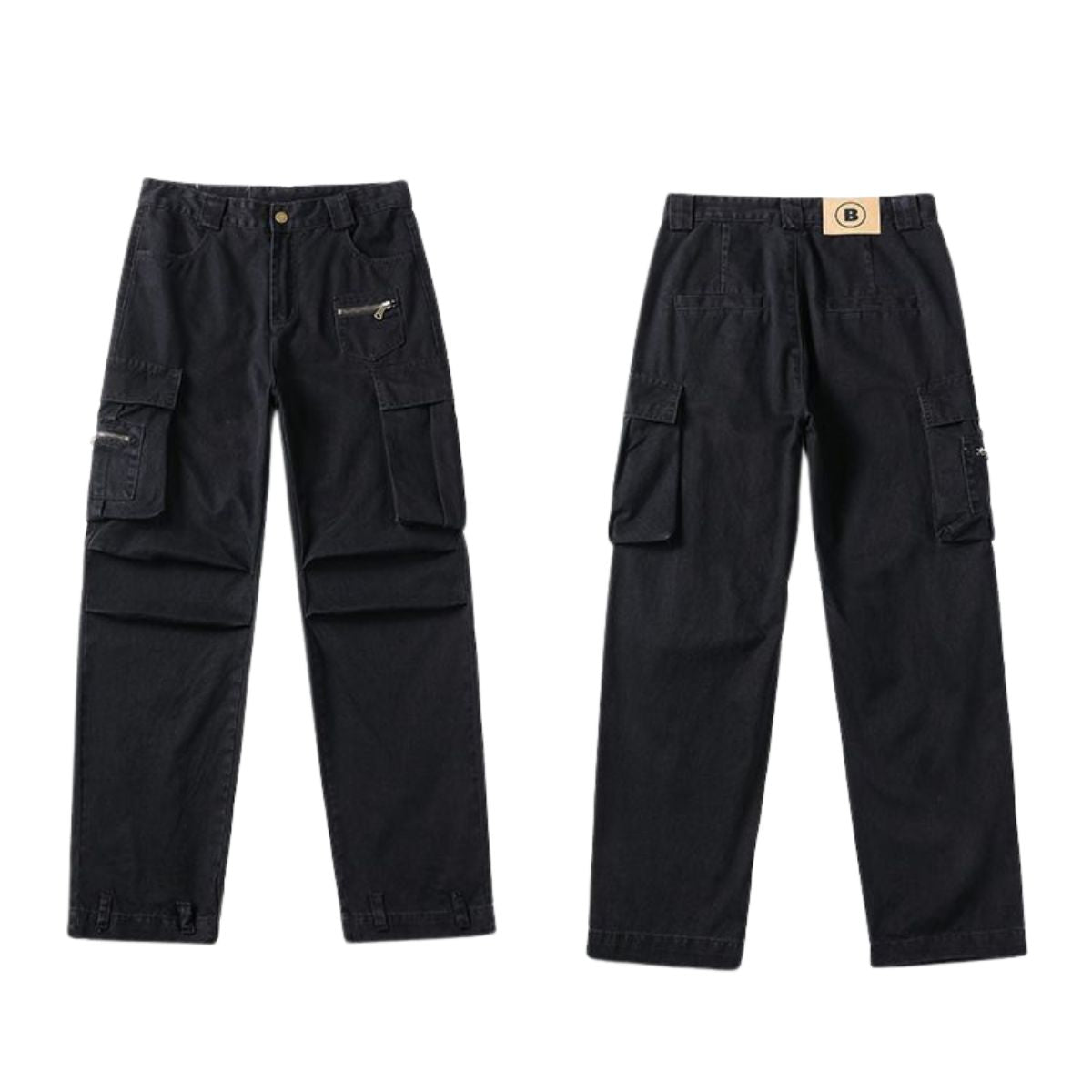 Unisex Wide-Leg Cotton Cargo Pants