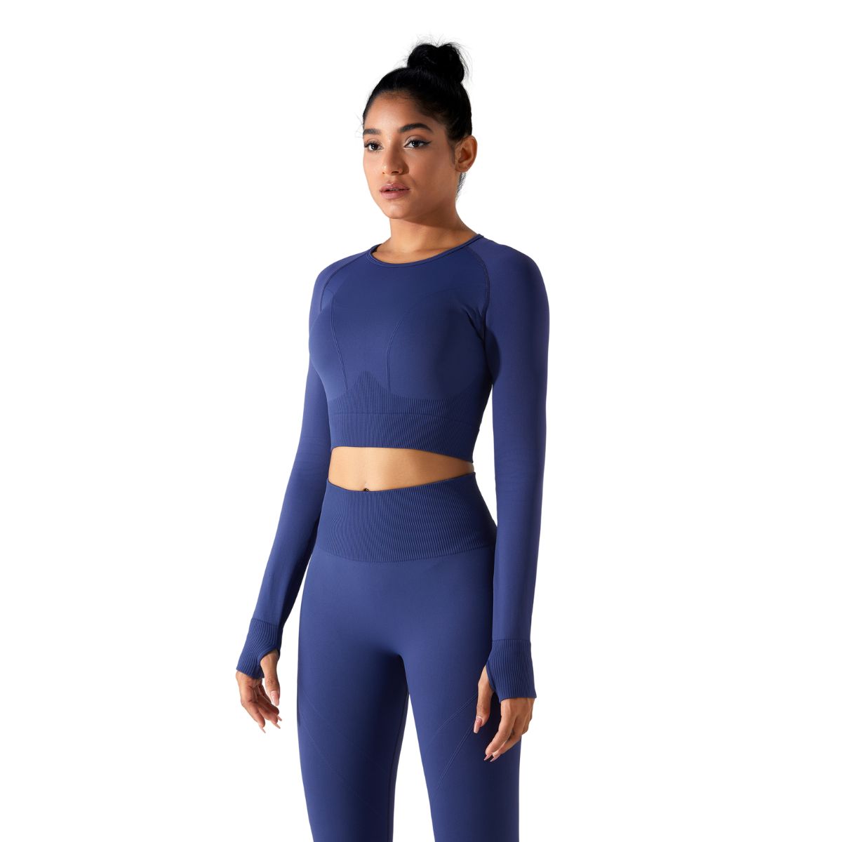 Camisa corta de manga larga con agujeros para los pulgares