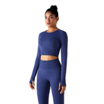 Camisa corta de manga larga con agujeros para los pulgares