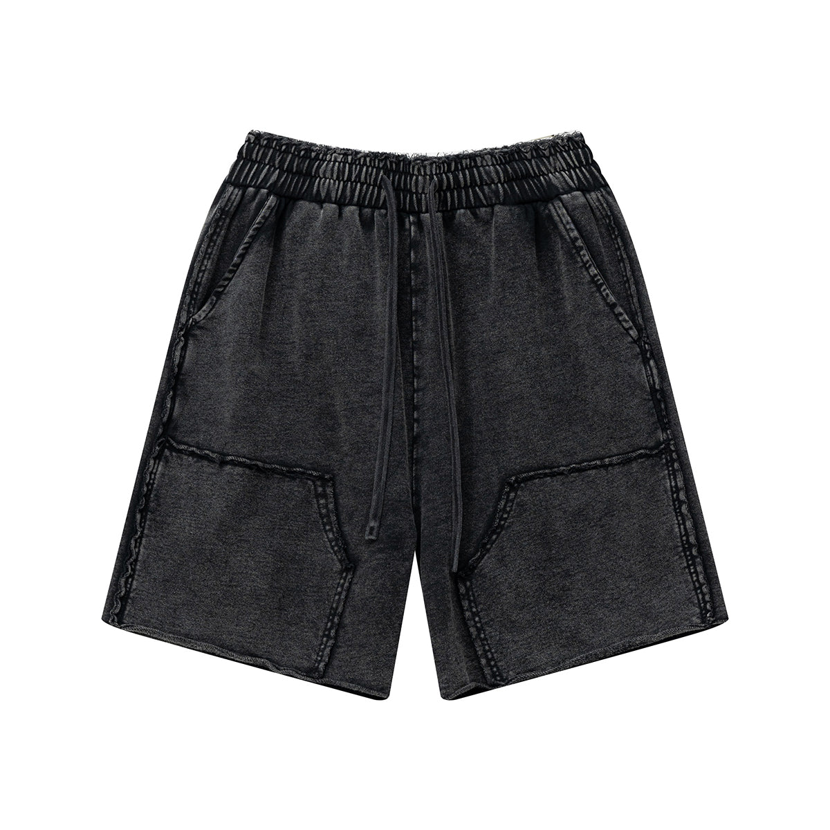 Raw Edge Patchwork Shorts