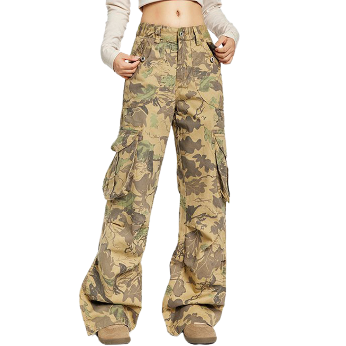 Relaxed Fit Streetwear Camo Cargo Pants