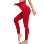 Leggings de yoga de cintura alta y color liso