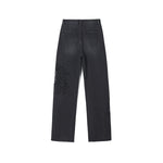 Risen Jeans Pearl-Embellished Embroidery Cut-Out Whisker Jeans