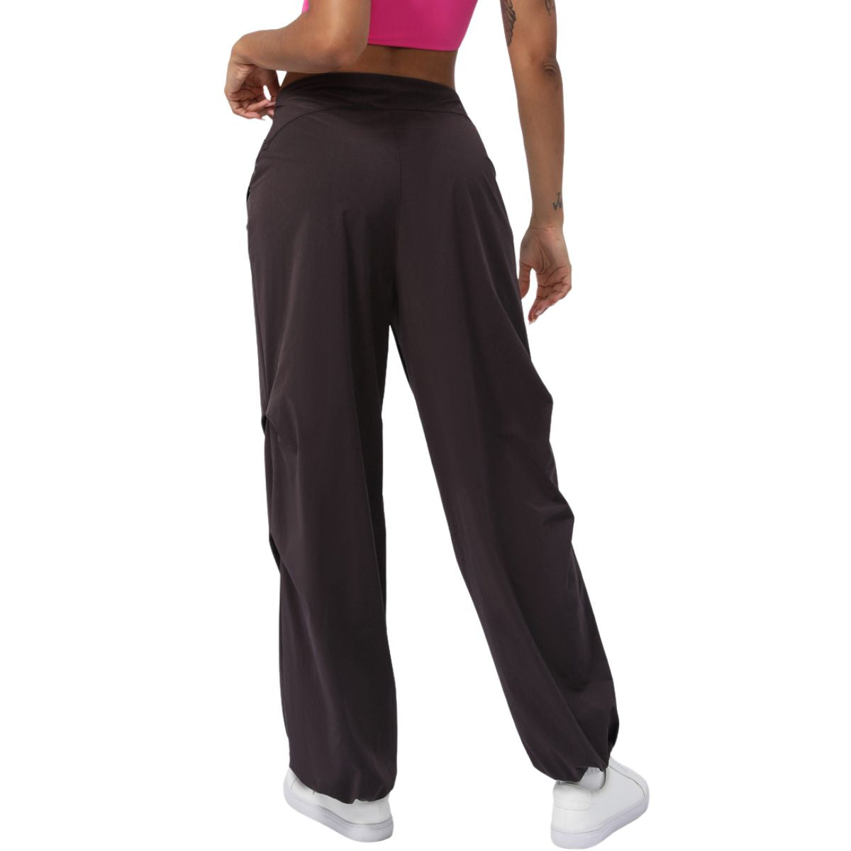 Relaxed-Fit Pleated Parachute Pants