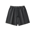 Faded Washed Loose-Fit Cotton Shorts