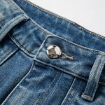 Risen Jeans Pearl-Embellished Embroidered Patchwork Cut-Out Jeans