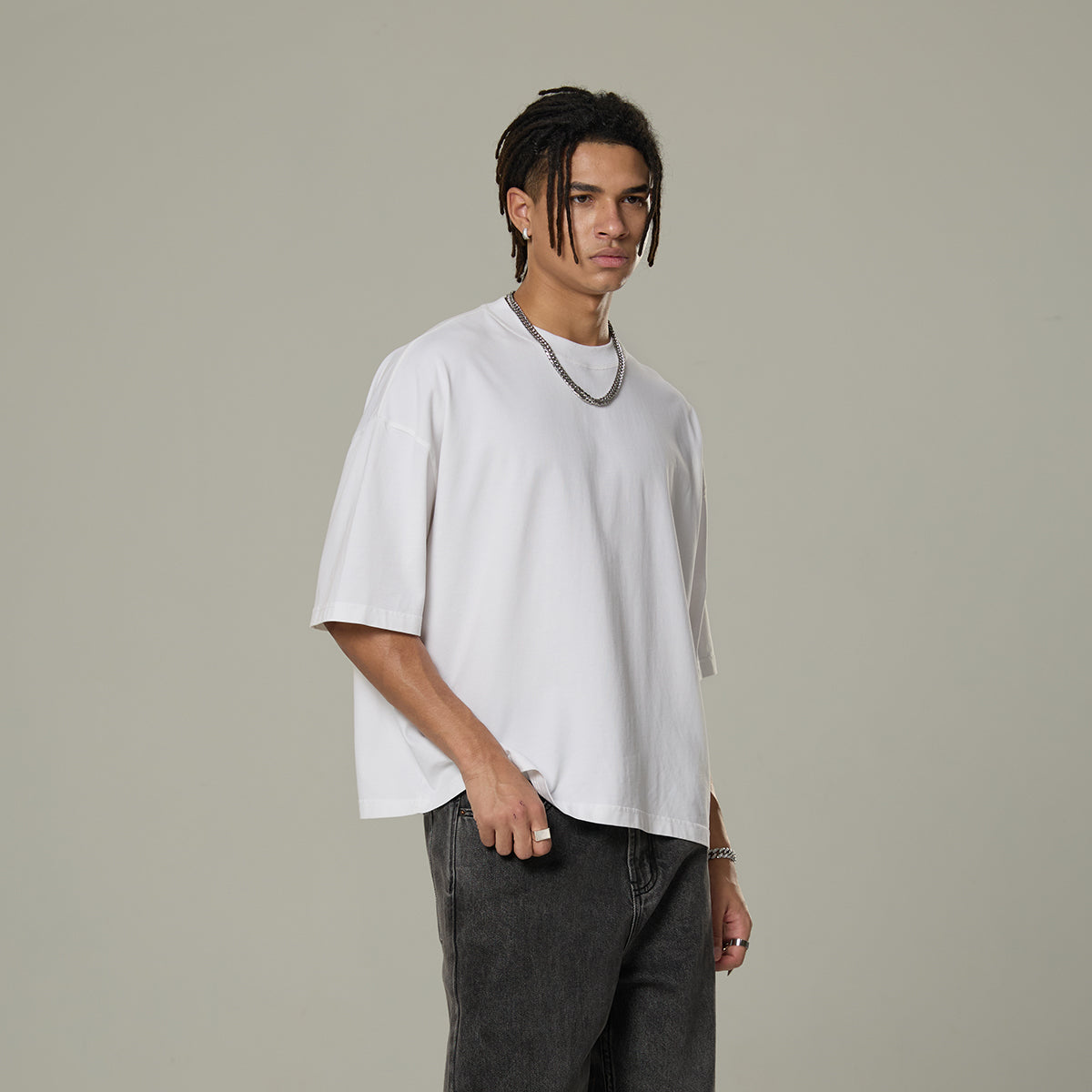 Washed Cotton Boxy T Shirt 7.8oz