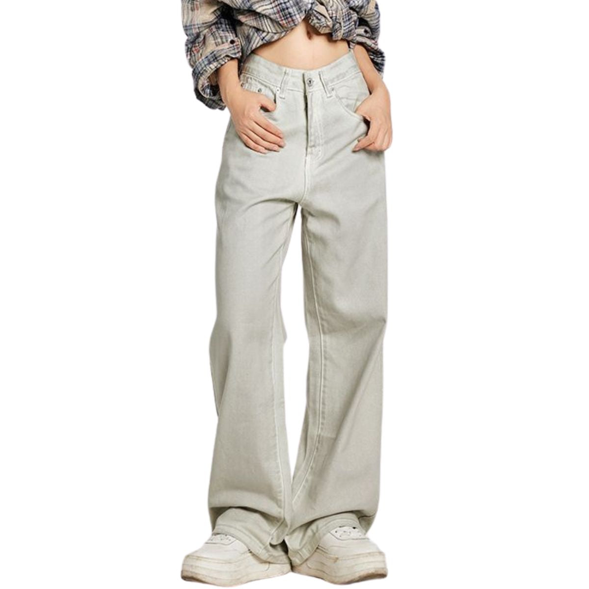 Risen Jeans Distressed Dirty White Denim Jeans