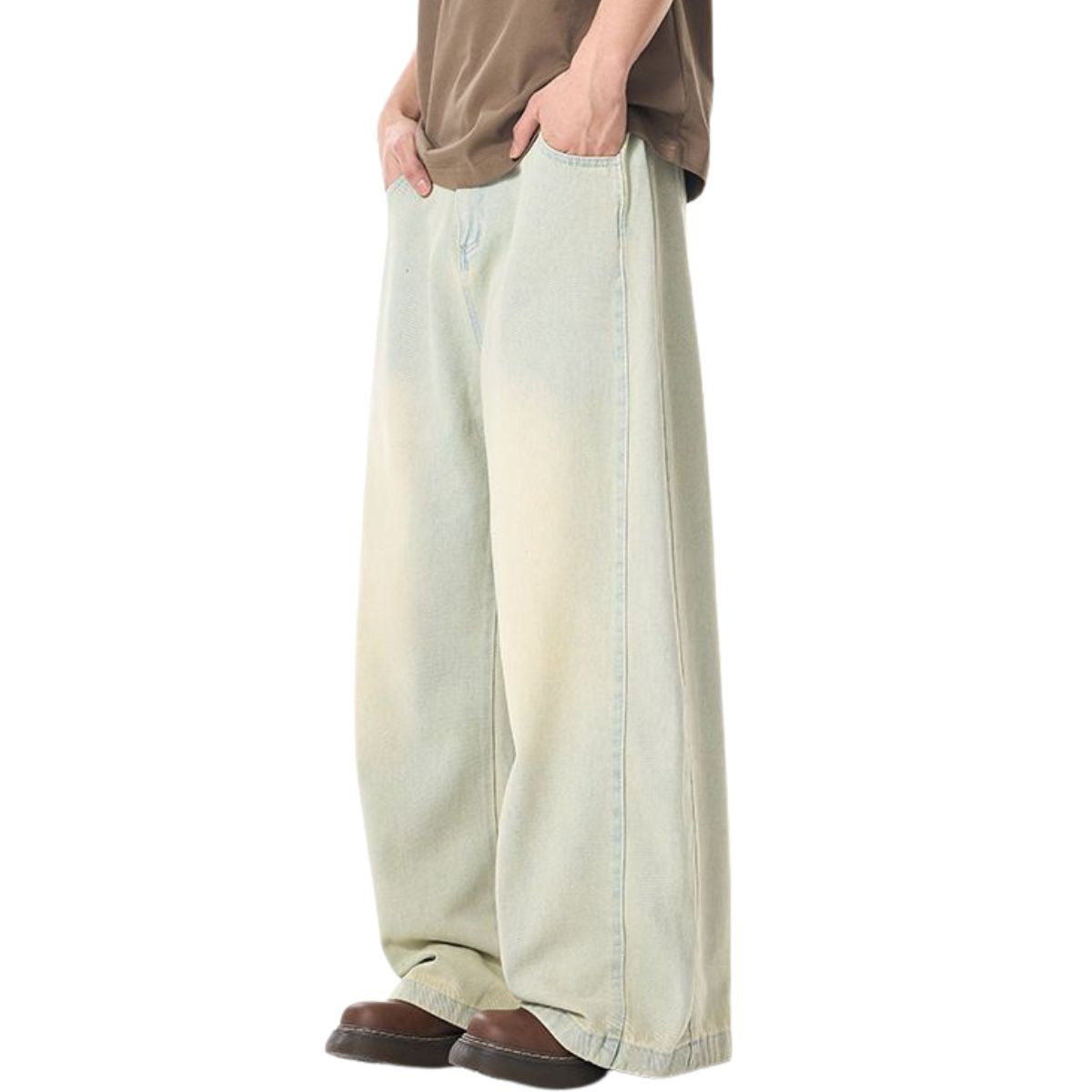 Vaqueros oversize de mezclilla lavados con lavado pesado