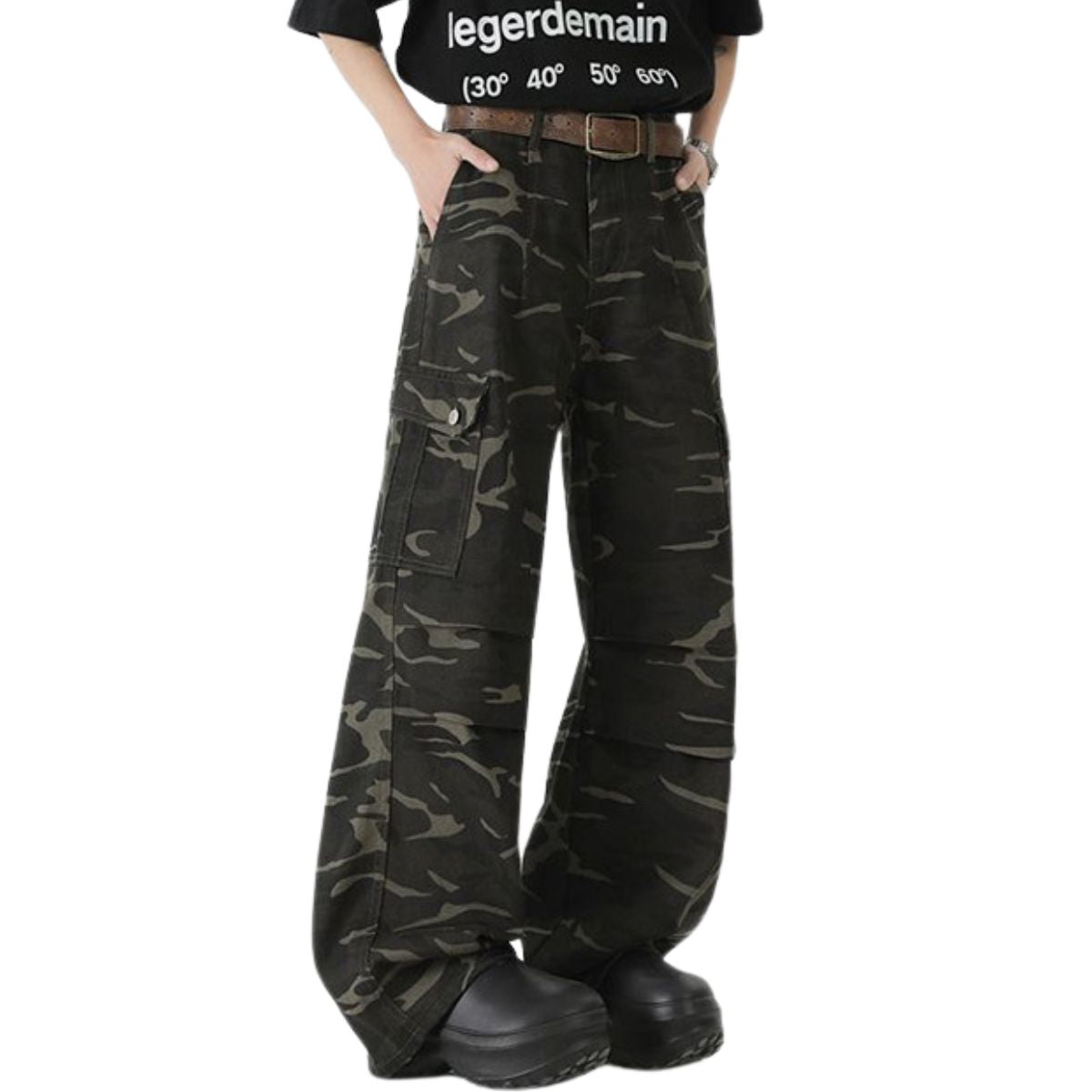 Relaxed Fit Military Camouflage Utility Pants