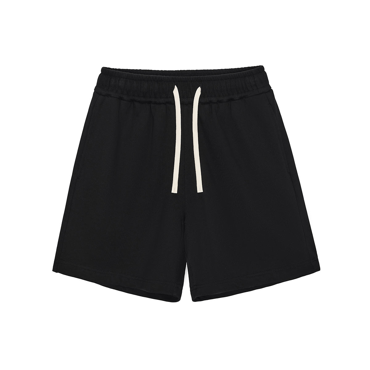 Solid Color Loose-Fit Drawstring Shorts
