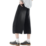 Pantalones vaqueros cortos lavados con cintura con cordón