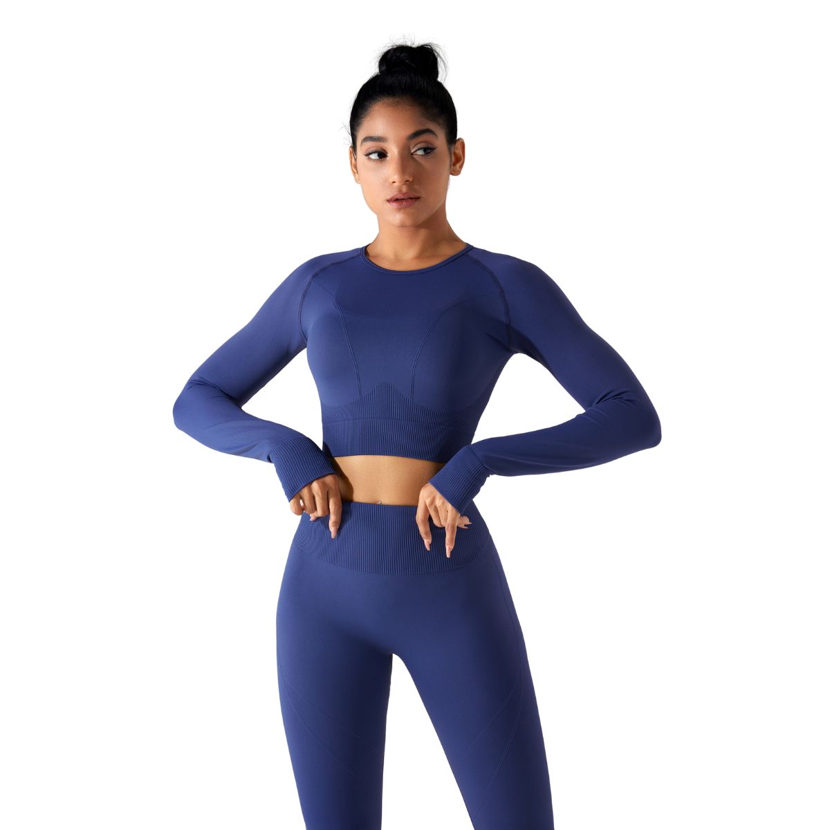 Camisa corta de manga larga con agujeros para los pulgares