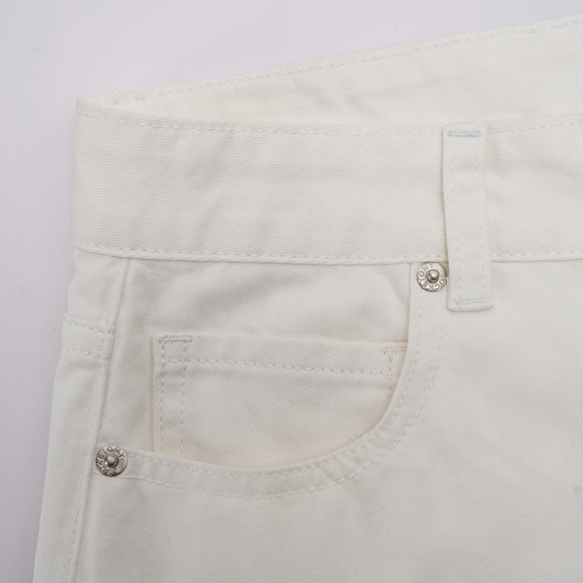 White Baggy Bermuda Denim Shorts
