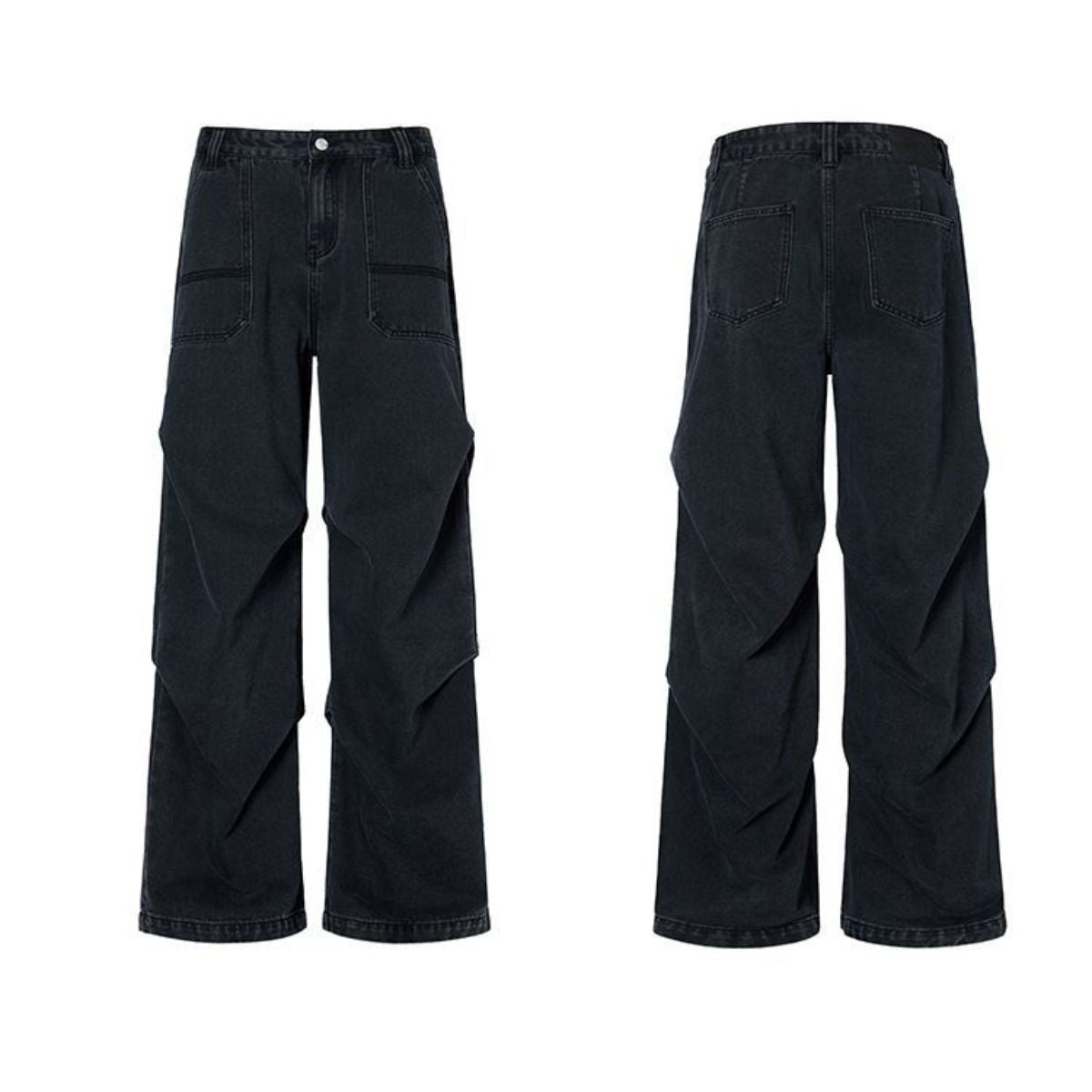 Vaqueros oversize con pliegues laterales