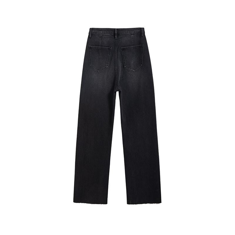 Risen Jeans Rose Embroidered Lace-Cut Jeans with Pearl Beading