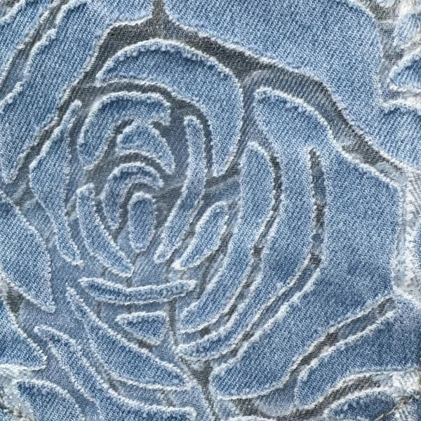 Floral Lace-Cut Cropped Denim Pants