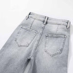 Risen Jeans Patchwork Pearl-Frog Closure Embroidered Jeans