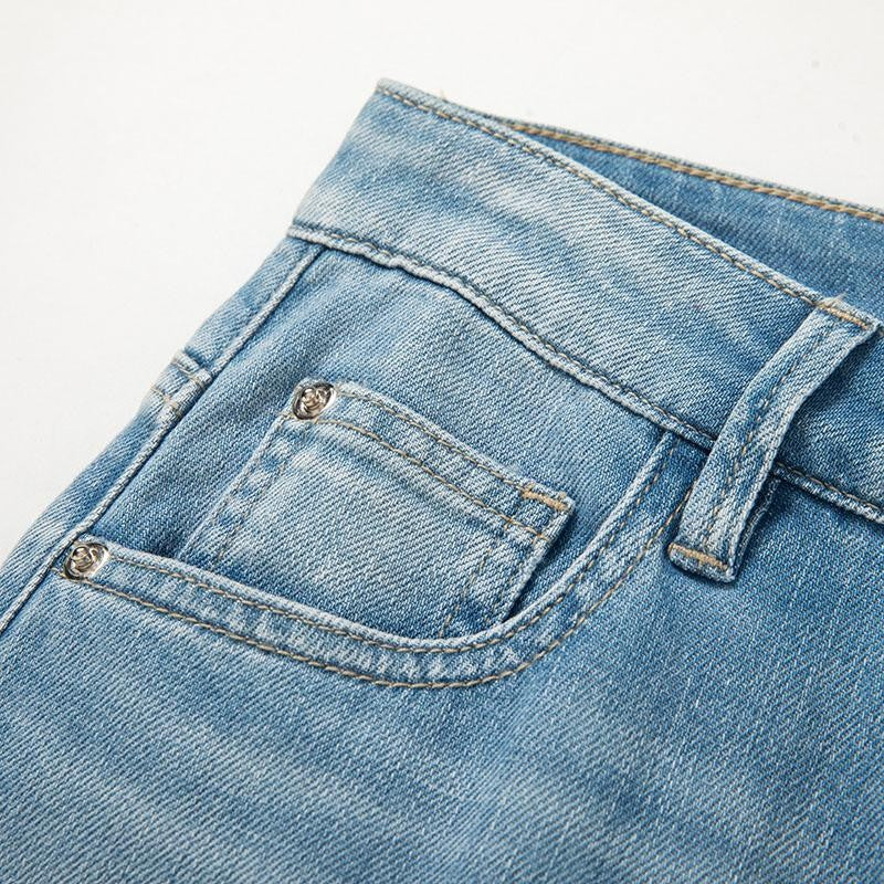 Risen Jeans Wide-Leg Rose-Embroidered Cut-Outs Jeans