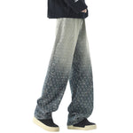 Ombre Jacquard Relaxed Fit Denim Trousers