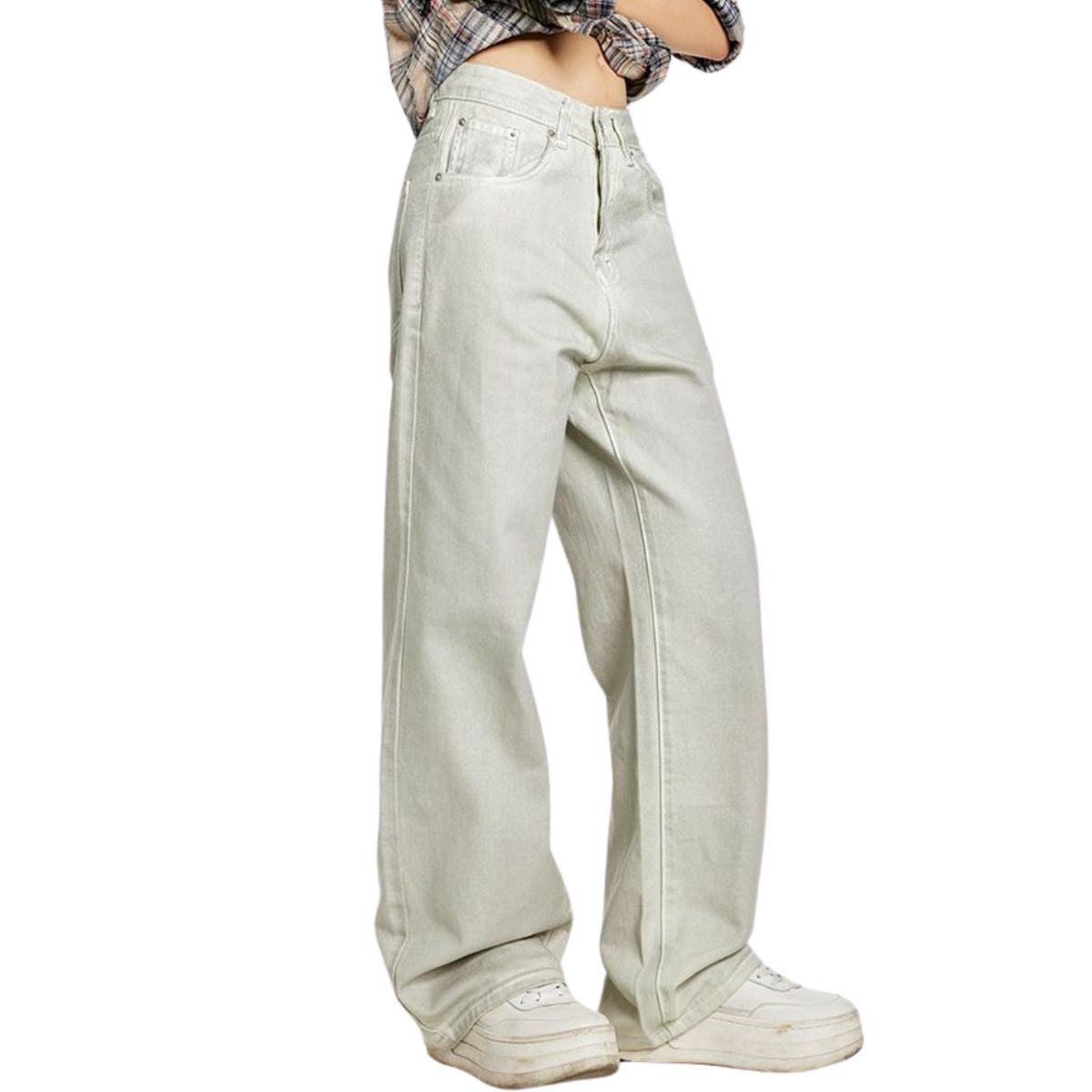 Risen Jeans Distressed Dirty White Denim Jeans