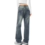 Risen Jeans Relaxed Fit Distressed Hem Ripped Jeans