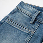 Risen Jeans Pearl-Embellished Embroidered Patchwork Cut-Out Jeans