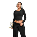 Low-Back Seamless Long-Sleeve Crop Tee