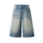 Distressed Wide-Leg Cropped Denim Jeans