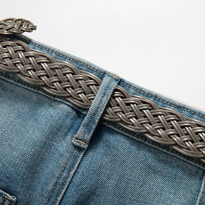 Risen Jeans Pearl-Frog Embroidered Wide-Leg Jeans