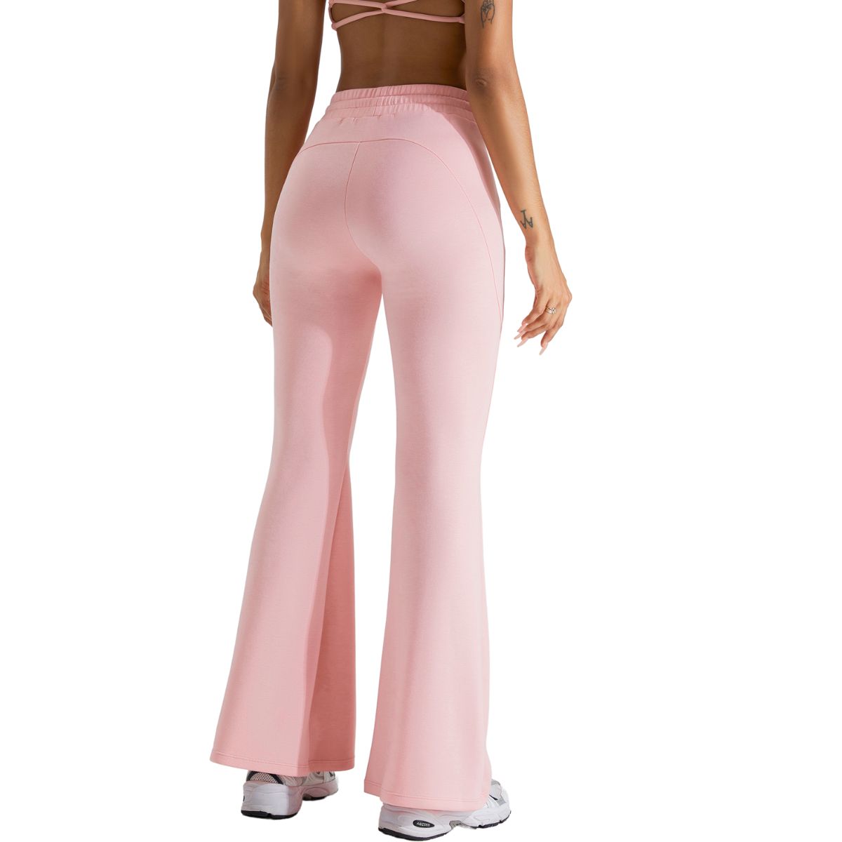 Drawstring-Waist Flare Workout Pants