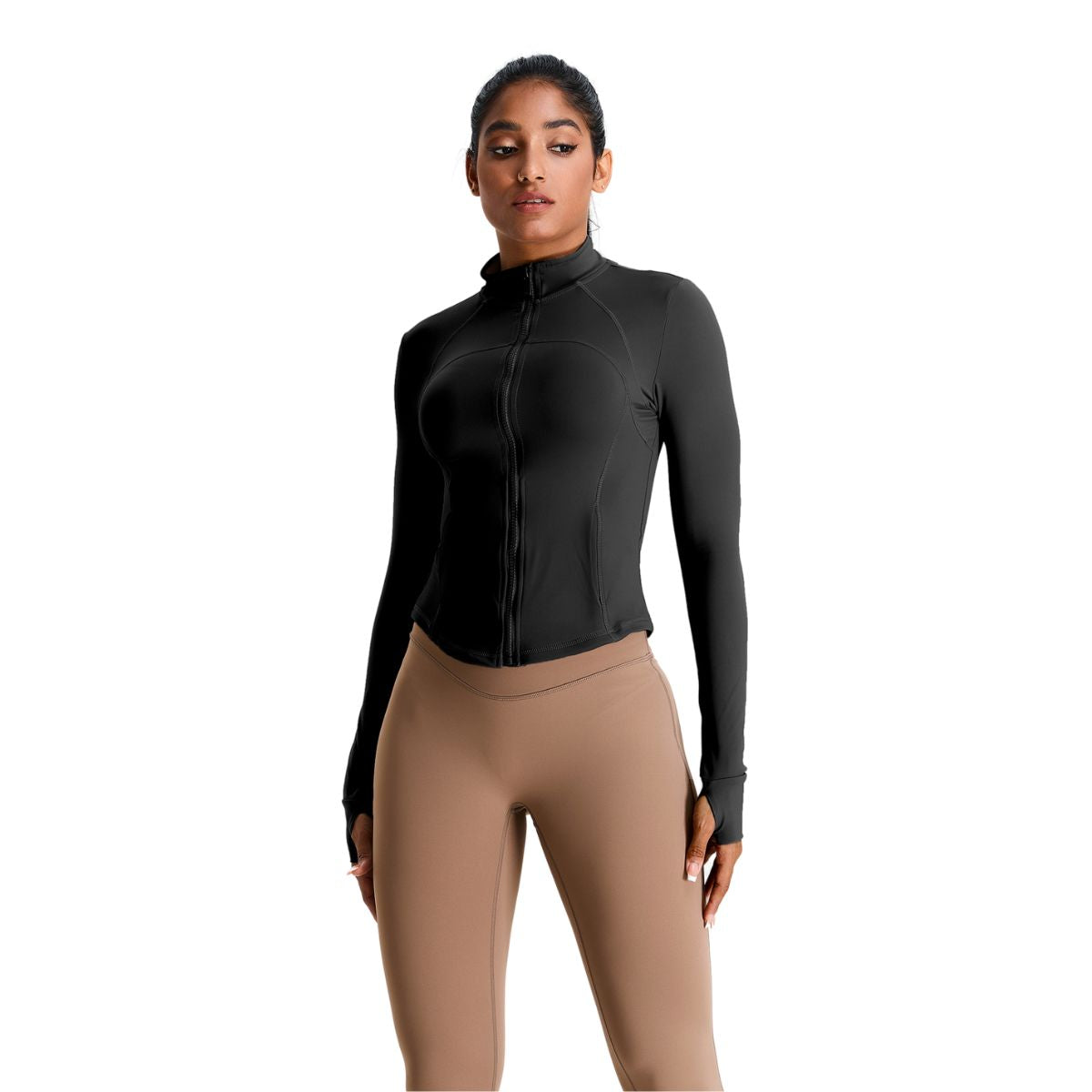 Women's Solid Color Full-Zip Jacket