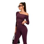 Boat Neck Seamless Long-Sleeve Tee