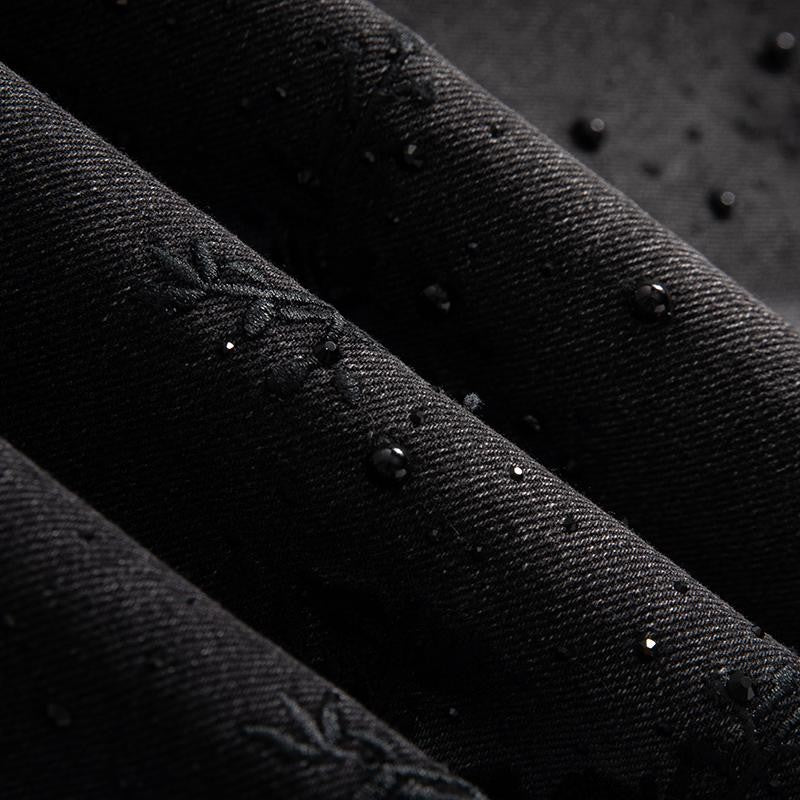 Vaqueros bordados con perlas y diamantes de imitación transferidos